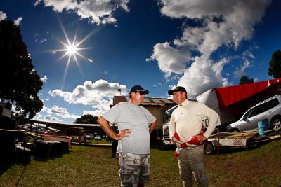 9-May-2009;APRC;Asia-Pacific-Rally-Championship;Australia;IROQ;Imbil;Imbil-Showgrounds;International-Rally-Of-Queensland;QLD;Queensland;Rally-Queensland;Simon-Evans;Sunshine-Coast;auto;clouds;driver;fisheye;motorsport;people;persons;racing;service-centre;service-park;showgrounds;sky;view