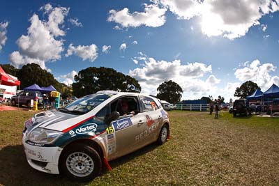 15;9-May-2009;ARC;Australia;Australian-Rally-Championship;Coral-Taylor;IROQ;Imbil;Imbil-Showgrounds;International-Rally-Of-Queensland;Neal-Bates;Neal-Bates-Motorsport;QLD;Queensland;Rally-Queensland;Sunshine-Coast;Toyota-TRD-Corolla-S2000;auto;clouds;fisheye;motorsport;racing;service-centre;service-park;showgrounds;sky;sun;view