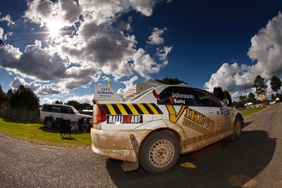 35;9-May-2009;Australia;Erik-Johnsson;Erin-Kelly;Evo-6;IROQ;Imbil;Imbil-Showgrounds;International-Rally-Of-Queensland;Mitsubishi-Lancer;Mitsubishi-Lancer-Evolution-VI;QLD;QRC;Queensland;Queensland-Rally-Championship;Rally-Queensland;Sunshine-Coast;auto;clouds;fisheye;motorsport;racing;service-centre;service-park;showgrounds;sky;sun