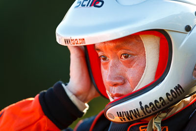 9-May-2009;APRC;Asia-Pacific-Rally-Championship;Australia;IROQ;Imbil;Imbil-Showgrounds;International-Rally-Of-Queensland;QLD;Queensland;Rally-Queensland;Rui-Wang;Sunshine-Coast;afternoon;auto;driver;helmet;motorsport;person;portrait;racing;service-centre;service-park;showgrounds;super-telephoto