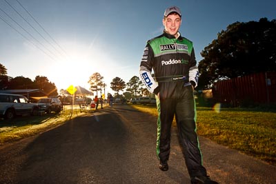 10-May-2009;APRC;Asia-Pacific-Rally-Championship;Australia;Hayden-Paddon;IROQ;Imbil;Imbil-Showgrounds;International-Rally-Of-Queensland;QLD;Queensland;Rally-Queensland;Sunshine-Coast;Topshot;auto;driver;morning;motorsport;person;portrait;racing;service;service-park;showgrounds;sky;sun;view;wide-angle