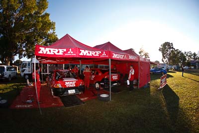 2;3;10-May-2009;APRC;Asia-Pacific-Rally-Championship;Australia;Evo-9;Gaurav-Gill;Glenn-Macneall;IROQ;Imbil;Imbil-Showgrounds;International-Rally-Of-Queensland;Katsu-Taguchi;MRF-Tyres;Mark-Stacey;Mitsubishi-Lancer;Mitsubishi-Lancer-Evolution-IX;QLD;Queensland;Rally-Queensland;Sunshine-Coast;Team-MRF;auto;fisheye;morning;motorsport;racing;showgrounds;sky;sun