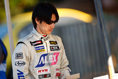 10-May-2009;APRC;Asia-Pacific-Rally-Championship;Australia;IROQ;Imbil;Imbil-Showgrounds;International-Rally-Of-Queensland;Naoya-Tanaka;QLD;Queensland;Rally-Queensland;Sunshine-Coast;auto;co‒driver;morning;motorsport;person;portrait;racing;showgrounds;super-telephoto