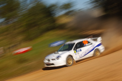 10;10-May-2009;APRC;Asia-Pacific-Rally-Championship;Australia;Brendan-Reeves;Glen-Weston;IROQ;Imbil;International-Rally-Of-Queensland;QLD;Queensland;Rally-Queensland;Subaru-Impreza-WRX-STI;Sunshine-Coast;auto;motion-blur;motorsport;racing;special-stage;speed;telephoto