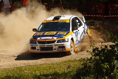 23;10-May-2009;ARC;Australia;Australian-Rally-Championship;David-Hills;Evo-9;IROQ;Imbil;Imbil-Showgrounds;International-Rally-Of-Queensland;Mitsubishi-Lancer;Mitsubishi-Lancer-Evolution-IX;QLD;Queensland;Rally-Queensland;Sunshine-Coast;Toni-Feaver;auto;dirt;dust;gravel;motorsport;racing;showgrounds;special-stage;telephoto