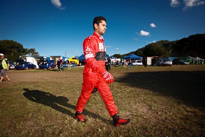 10-May-2009;APRC;Asia-Pacific-Rally-Championship;Australia;Gaurav-Gill;IROQ;Imbil;Imbil-Showgrounds;International-Rally-Of-Queensland;QLD;Queensland;Rally-Queensland;Sunshine-Coast;auto;driver;motorsport;person;portrait;racing;service;service-park;showgrounds;walking;wide-angle