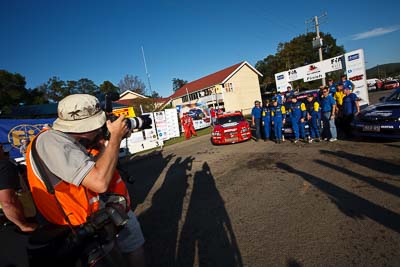 1;10-May-2009;APRC;Asia-Pacific-Rally-Championship;Australia;Ben-Atkinson;Chris-Von-Wieldt;Cody-Crocker;IROQ;Imbil;Imbil-Showgrounds;International-Rally-Of-Queensland;Motor-Image-Racing;QLD;Queensland;Rally-Queensland;Sunshine-Coast;auto;cameraman;celebration;crew;group;media;motorsport;official-finish;people;persons;photographer;podium;racing;showgrounds;team;wide-angle