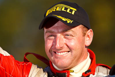 10-May-2009;APRC;Asia-Pacific-Rally-Championship;Australia;IROQ;Imbil;Imbil-Showgrounds;International-Rally-Of-Queensland;QLD;Queensland;Rally-Queensland;Simon-Evans;Sunshine-Coast;auto;celebration;motorsport;official-finish;person;podium;portrait;racing;showgrounds;super-telephoto