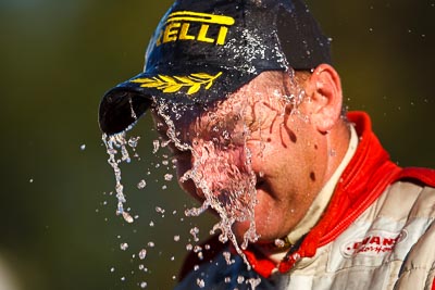 10-May-2009;APRC;Asia-Pacific-Rally-Championship;Australia;IROQ;Imbil;Imbil-Showgrounds;International-Rally-Of-Queensland;QLD;Queensland;Rally-Queensland;Simon-Evans;Sunshine-Coast;auto;celebration;driver;motorsport;official-finish;person;podium;portrait;racing;showgrounds;super-telephoto