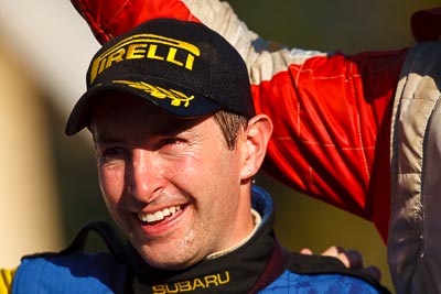 10-May-2009;APRC;Asia-Pacific-Rally-Championship;Australia;Cody-Crocker;IROQ;Imbil;Imbil-Showgrounds;International-Rally-Of-Queensland;QLD;Queensland;Rally-Queensland;Sunshine-Coast;auto;celebration;motorsport;official-finish;person;podium;portrait;racing;showgrounds;super-telephoto