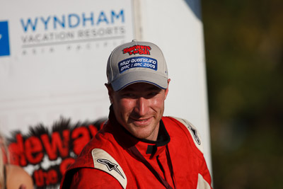 10-May-2009;ARC;Australia;Australian-Rally-Championship;IROQ;Imbil;Imbil-Showgrounds;International-Rally-Of-Queensland;QLD;Queensland;Rally-Queensland;Ryan-Smart;Sunshine-Coast;auto;celebration;driver;motorsport;official-finish;person;podium;portrait;racing;showgrounds;super-telephoto