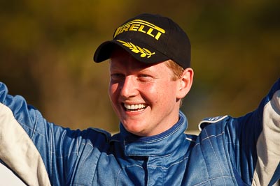 10-May-2009;ARC;Australia;Australian-Rally-Championship;Glen-Raymond;IROQ;Imbil;Imbil-Showgrounds;International-Rally-Of-Queensland;QLD;Queensland;Rally-Queensland;Sunshine-Coast;auto;celebration;driver;motorsport;official-finish;person;podium;portrait;racing;showgrounds;super-telephoto