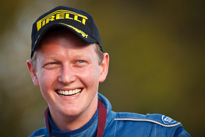 10-May-2009;ARC;Australia;Australian-Rally-Championship;Glen-Raymond;IROQ;Imbil;Imbil-Showgrounds;International-Rally-Of-Queensland;QLD;Queensland;Rally-Queensland;Sunshine-Coast;auto;celebration;driver;motorsport;official-finish;person;podium;portrait;racing;showgrounds;smile;super-telephoto