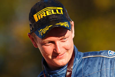 10-May-2009;ARC;Australia;Australian-Rally-Championship;Glen-Raymond;IROQ;Imbil;Imbil-Showgrounds;International-Rally-Of-Queensland;QLD;Queensland;Rally-Queensland;Sunshine-Coast;auto;celebration;driver;motorsport;official-finish;person;podium;portrait;racing;showgrounds;super-telephoto