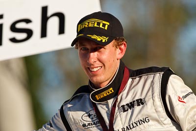 10-May-2009;APRC;Asia-Pacific-Rally-Championship;Australia;Brendan-Reeves;IROQ;Imbil;Imbil-Showgrounds;International-Rally-Of-Queensland;QLD;Queensland;Rally-Queensland;Sunshine-Coast;auto;celebration;driver;motorsport;official-finish;person;podium;portrait;racing;showgrounds;super-telephoto