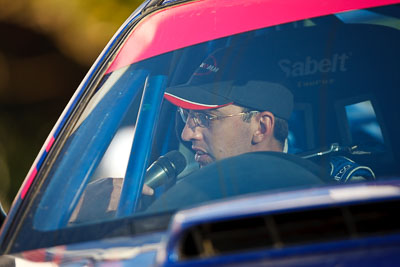 10-May-2009;ARC;Australia;Australian-Rally-Championship;IROQ;Imbil;Imbil-Showgrounds;International-Rally-Of-Queensland;Matthew-van-Tuinen;QLD;Queensland;Rally-Queensland;Sunshine-Coast;auto;celebration;in‒car;motorsport;official-finish;person;podium;portrait;racing;showgrounds;super-telephoto