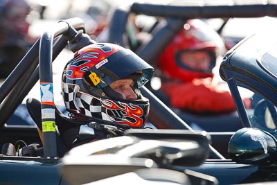 6-June-2009;Australia;Morgan-Park-Raceway;Nick-Martinenko;QLD;Queensland;Warwick;atmosphere;auto;driver;helmet;motorsport;paddock;portrait;racing;super-telephoto