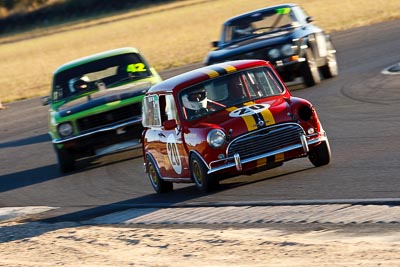 20;6-June-2009;Australia;Greg-Wakefield;Group-N;Historic-Touring-Cars;Morgan-Park-Raceway;Morris-Cooper-S;QLD;Queensland;Warwick;auto;classic;historic;motion-blur;motorsport;racing;super-telephoto;vintage