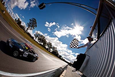 94;7-June-2009;Ashley-Miller;Australia;Group-2F;Mazda-MX‒5;Mazda-MX5;Mazda-Miata;Morgan-Park-Raceway;QLD;Queensland;Warwick;auto;chequered-flag;clouds;finish;fisheye;motorsport;racing;sky;sun