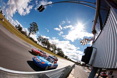 32;42;58;7-June-2009;Andrew-Weller;Australia;Benjamin-Cook;Group-2F;Mazda-MX‒5;Mazda-MX5;Mazda-Miata;Morgan-Park-Raceway;QLD;Queensland;Sarah-Harley;Warwick;auto;chequered-flag;clouds;finish;fisheye;motorsport;racing;sky;sun