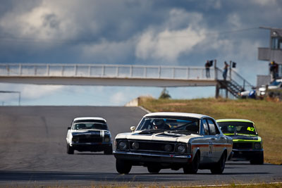 50;7-June-2009;Australia;Ford-Falcon-GTHO;Graeme-Wakefield;Group-N;Historic-Touring-Cars;Morgan-Park-Raceway;QLD;Queensland;Warwick;auto;classic;clouds;historic;motorsport;racing;sky;super-telephoto;vintage