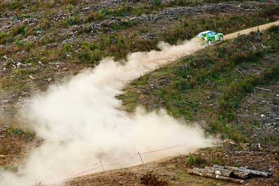 3;18-July-2009;Australia;Jimna;Matthew-Bailey;Mike-Bailey;Mitsubishi-Lancer-Evolution-IV;QLD;QRC;Queensland;Queensland-Rally-Championship;Sunshine-Coast;auto;dirt;dusty;gravel;landscape;motorsport;racing;scenery;special-stage;super-telephoto