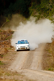 7;18-July-2009;Australia;David-Parkinson;Jimna;Mitsubishi-Lancer-Evolution-I;QLD;QRC;Queensland;Queensland-Rally-Championship;Sunshine-Coast;Tim-Erwin;auto;dirt;dusty;gravel;motorsport;racing;special-stage;super-telephoto