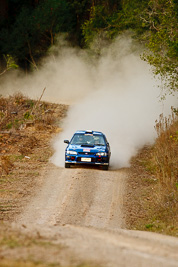 9;18-July-2009;Australia;Craig-Morrison;Jimna;Matthew-Linning;QLD;QRC;Queensland;Queensland-Rally-Championship;Subaru-Impreza-WRX;Sunshine-Coast;auto;dirt;dusty;gravel;motorsport;racing;special-stage;super-telephoto
