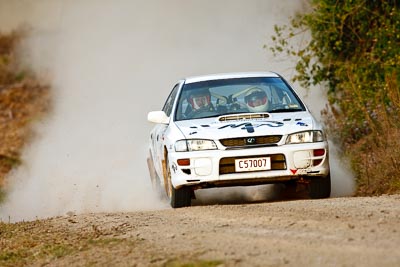 10;18-July-2009;Australia;Jimna;Lynnford-Stephenson;Mark-Neary;QLD;QRC;Queensland;Queensland-Rally-Championship;Subaru-Impreza-WRX;Sunshine-Coast;auto;dirt;dusty;gravel;motorsport;racing;special-stage;super-telephoto