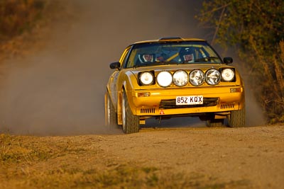 17;18-July-2009;Australia;Ivan-Voevodin;Jimna;Mark-Malpas;Mazda-RX‒7;QLD;QRC;Queensland;Queensland-Rally-Championship;Sunshine-Coast;afternoon;auto;dirt;dusty;gravel;motorsport;racing;special-stage;super-telephoto