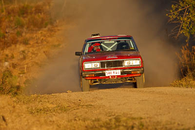 16;18-July-2009;Andrew-Rask;Australia;Donna-Rask;Jimna;Nissan-Stanza;QLD;QRC;Queensland;Queensland-Rally-Championship;Sunshine-Coast;afternoon;auto;dirt;dusty;gravel;motorsport;racing;special-stage;super-telephoto