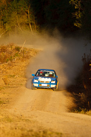 18;18-July-2009;Australia;Grant-Brecknell;James-McIntosh;Jimna;QLD;QRC;Queensland;Queensland-Rally-Championship;Subaru-Impreza;Sunshine-Coast;afternoon;auto;dirt;dusty;gravel;motorsport;racing;special-stage;super-telephoto