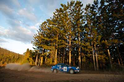 18;18-July-2009;Australia;Grant-Brecknell;James-McIntosh;Jimna;QLD;QRC;Queensland;Queensland-Rally-Championship;Subaru-Impreza;Sunshine-Coast;afternoon;auto;dirt;dusty;gravel;landscape;motorsport;racing;scenery;sky;special-stage;trees;wide-angle