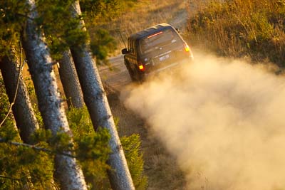 18-July-2009;4WD;Australia;Jimna;QLD;QRC;Queensland;Queensland-Rally-Championship;Sunshine-Coast;Toyota-Landcruiser;afternoon;auto;dirt;dusty;gravel;landscape;motorsport;racing;scenery;special-stage;super-telephoto;sweep