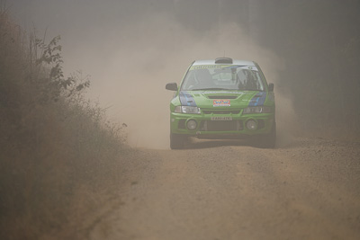 3;19-July-2009;Australia;Jimna;Matthew-Bailey;Mike-Bailey;Mitsubishi-Lancer-Evolution-IV;QLD;QRC;Queensland;Queensland-Rally-Championship;Sunshine-Coast;auto;dirt;dusty;fog;gravel;motorsport;racing;special-stage;super-telephoto