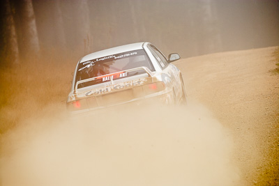 7;19-July-2009;Australia;David-Parkinson;Jimna;Mitsubishi-Lancer-Evolution-I;QLD;QRC;Queensland;Queensland-Rally-Championship;Sunshine-Coast;Tim-Erwin;auto;dirt;dusty;fog;gravel;motorsport;racing;special-stage;super-telephoto