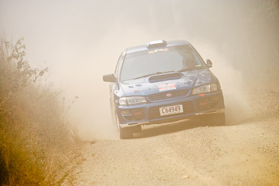 9;19-July-2009;Australia;Craig-Morrison;Jimna;Matthew-Linning;QLD;QRC;Queensland;Queensland-Rally-Championship;Subaru-Impreza-WRX;Sunshine-Coast;auto;dirt;dusty;fog;gravel;motorsport;racing;special-stage;super-telephoto