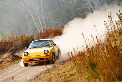 17;19-July-2009;Australia;Ivan-Voevodin;Jimna;Mark-Malpas;Mazda-RX‒7;QLD;QRC;Queensland;Queensland-Rally-Championship;Sunshine-Coast;auto;dirt;dusty;gravel;motorsport;racing;special-stage;super-telephoto