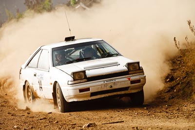 14;19-July-2009;Australia;Jimna;Nissan-Silvia-RS;QLD;QRC;Queensland;Queensland-Rally-Championship;Simon-Campbell;Steve-Kippen;Sunshine-Coast;auto;dirt;dusty;gravel;motorsport;racing;special-stage;super-telephoto