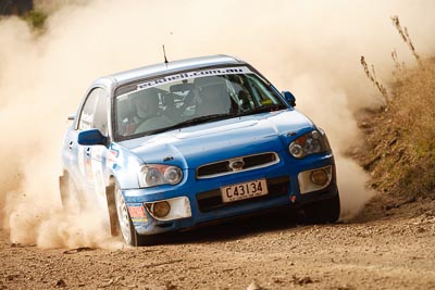 18;19-July-2009;Australia;Grant-Brecknell;James-McIntosh;Jimna;QLD;QRC;Queensland;Queensland-Rally-Championship;Subaru-Impreza;Sunshine-Coast;auto;dirt;dusty;gravel;motorsport;racing;special-stage;super-telephoto