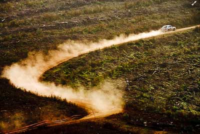 19;19-July-2009;Australia;Jimna;QLD;QRC;Queensland;Queensland-Rally-Championship;Subaru-Impreza;Sunshine-Coast;Tim-Charalambous;Tony-Best;Topshot;auto;dirt;dusty;gravel;motorsport;racing;special-stage;super-telephoto