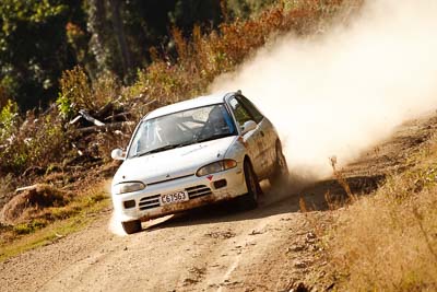 26;19-July-2009;Australia;Ben-Lynagh;Jimna;Mitsubishi-Mirage;QLD;QRC;Queensland;Queensland-Rally-Championship;Rex-Morris;Sunshine-Coast;auto;dirt;dusty;gravel;motorsport;racing;special-stage;super-telephoto