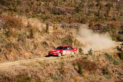 12;19-July-2009;Australia;Holden-Commodore-VS;Jamie-Macfarlane;Jimna;Larisa-Biggar;QLD;QRC;Queensland;Queensland-Rally-Championship;Sunshine-Coast;auto;motorsport;racing;special-stage;super-telephoto