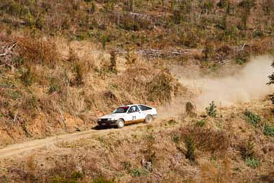 21;19-July-2009;Adam-Laney;Australia;Jimna;Nathan-Long;QLD;QRC;Queensland;Queensland-Rally-Championship;Sunshine-Coast;Toyota-Sprinter;auto;motorsport;racing;special-stage;super-telephoto