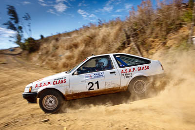 21;19-July-2009;Adam-Laney;Australia;Jimna;Nathan-Long;QLD;QRC;Queensland;Queensland-Rally-Championship;Sunshine-Coast;Toyota-Sprinter;auto;motion-blur;motorsport;racing;sky;special-stage;wide-angle