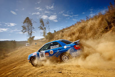 18;19-July-2009;Australia;Grant-Brecknell;James-McIntosh;Jimna;QLD;QRC;Queensland;Queensland-Rally-Championship;Subaru-Impreza;Sunshine-Coast;auto;motion-blur;motorsport;racing;sky;special-stage;wide-angle