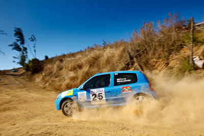 25;19-July-2009;Australia;Jimna;Mario-Czornyj;QLD;QRC;Queensland;Queensland-Rally-Championship;Renault-Clio;Steve-Allmark;Sunshine-Coast;auto;motion-blur;motorsport;racing;sky;special-stage;wide-angle