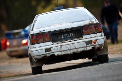 14;19-July-2009;Australia;Jimna;Nissan-Silvia-RS;QLD;QRC;Queensland;Queensland-Rally-Championship;Simon-Campbell;Steve-Kippen;Sunshine-Coast;atmosphere;auto;motorsport;racing;service-centre;service-park;super-telephoto