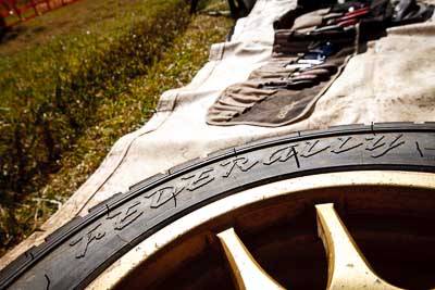 19-July-2009;Australia;Jimna;QLD;QRC;Queensland;Queensland-Rally-Championship;Sunshine-Coast;atmosphere;auto;motorsport;racing;service-centre;service-park;tyre;wheel;wide-angle