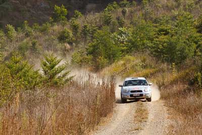 19;19-July-2009;Australia;Jimna;QLD;QRC;Queensland;Queensland-Rally-Championship;Subaru-Impreza;Sunshine-Coast;Tim-Charalambous;Tony-Best;auto;motorsport;racing;scenery;special-stage;telephoto